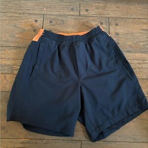BIRDDOGS MENS SHORTS SIZE SMALL COMFY CASUAL IN NAVY BLUE AND ORANGE
